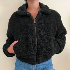 Thread & Supply Black Sherpa Teddy Jacket